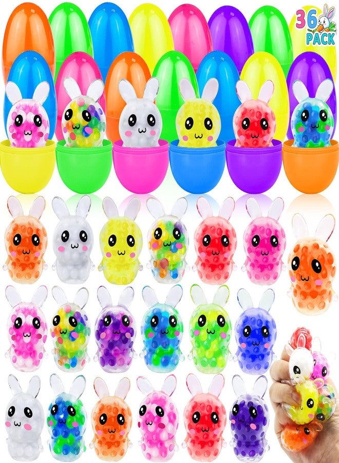 AMENON 36 Pack Prefilled Easter Eggs with Bunny Stress Balls Fidget Toys 12 Colors Stress Relief Squeeze Balls for Kids Boys Girls Easter Basket Essential Fillers Easter Egg Hunt Party Favors Classroom Prize - Image 1